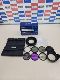 Kit filtro 55mm ND y Accesorios de Lente, ND2 ND4 ND8 UV FLD CPL(Polarizador Circular) Juego de Filtros con Tapa de Lente/Parasol de Lente en Forma de Tulipán/Parasol de Lente Goma Plegable NEEWER