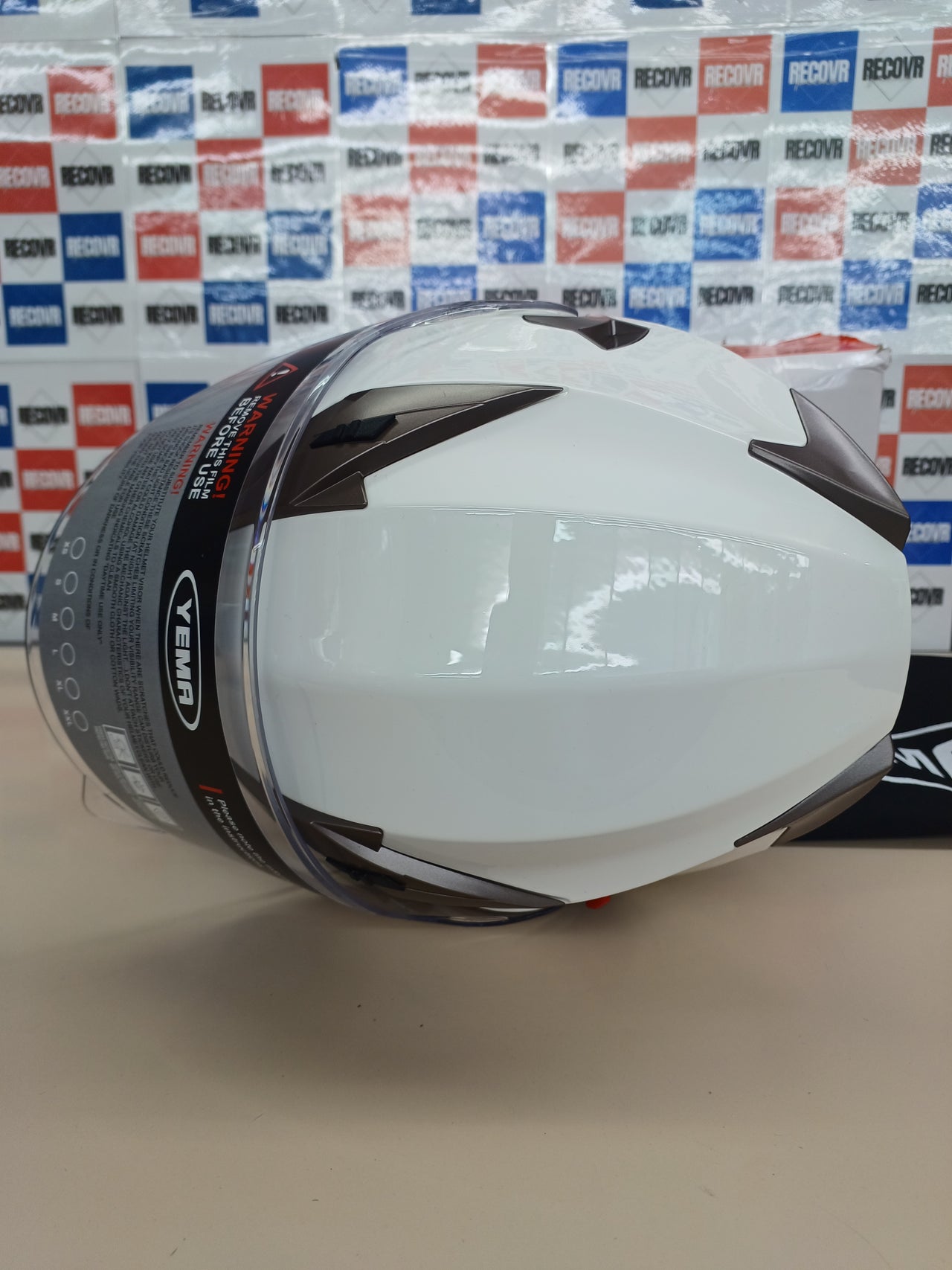 Casco Moto talla S (55 56 cm) Modular ECE Homologado - YEMA E13-0510253-WS  Casco de Moto Integral Scooter para Mujer Hombre Adultos con Doble Visera-Blanco-