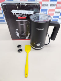 Thumbnail for Espumador leche 600W, 300ml, eléctrico 4 en 1, espumador eléctrico, espumador de leche de acero inoxidable, control de temperatura, revestimiento antiadherente Yissvic