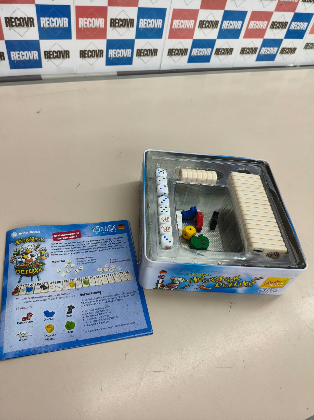 Juego de dados Heckmeck Deluxe en caja metálica para mayores de 8 años