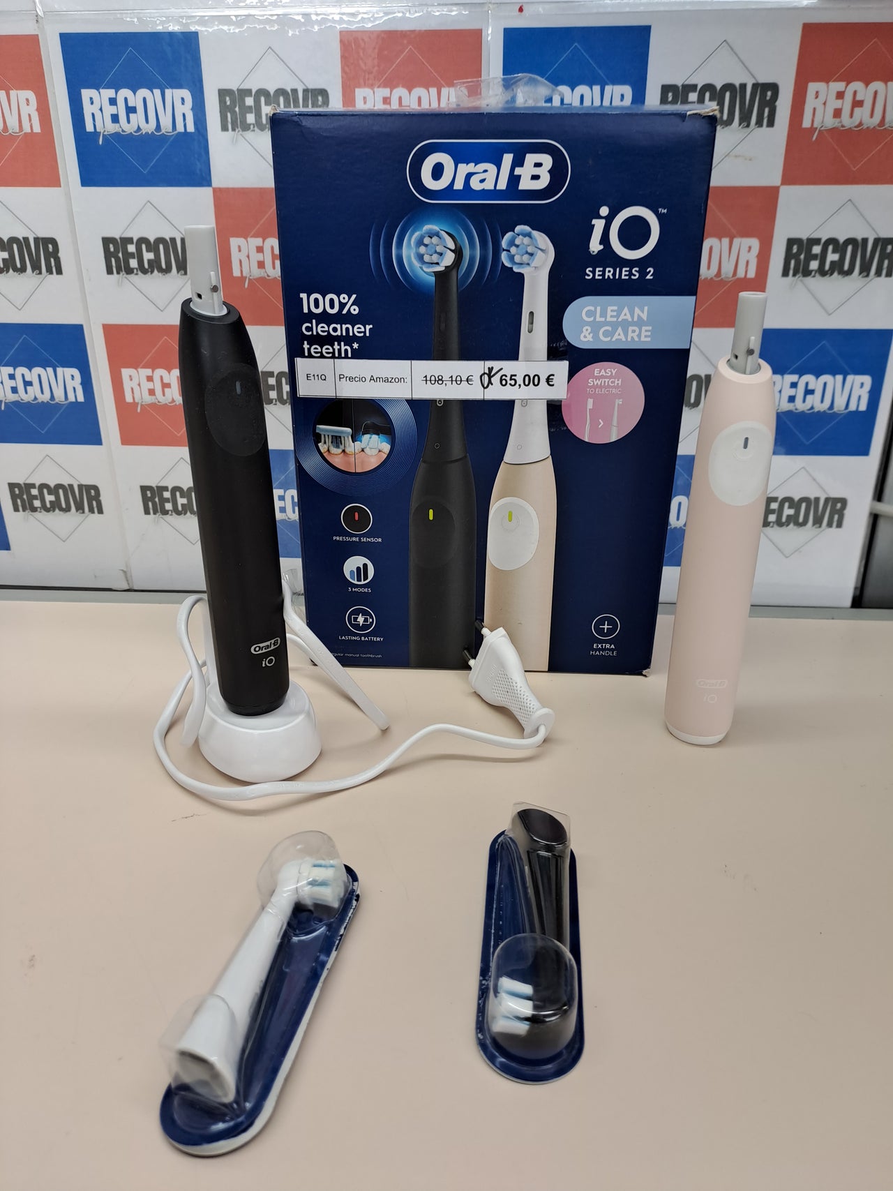 Oral-B iO 2 pack de 2 cepillos eléctricos negro y rosa