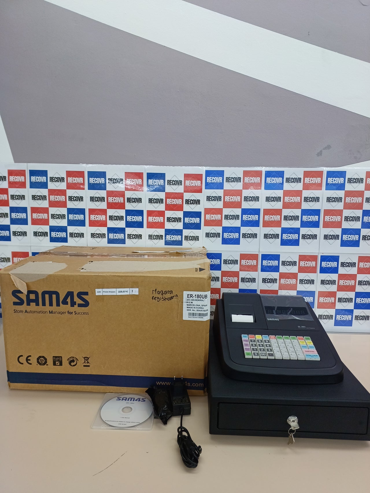 Caja registradora SAM4S ER-180U 57 mm. papel térmico cumple normativa factura simplificada