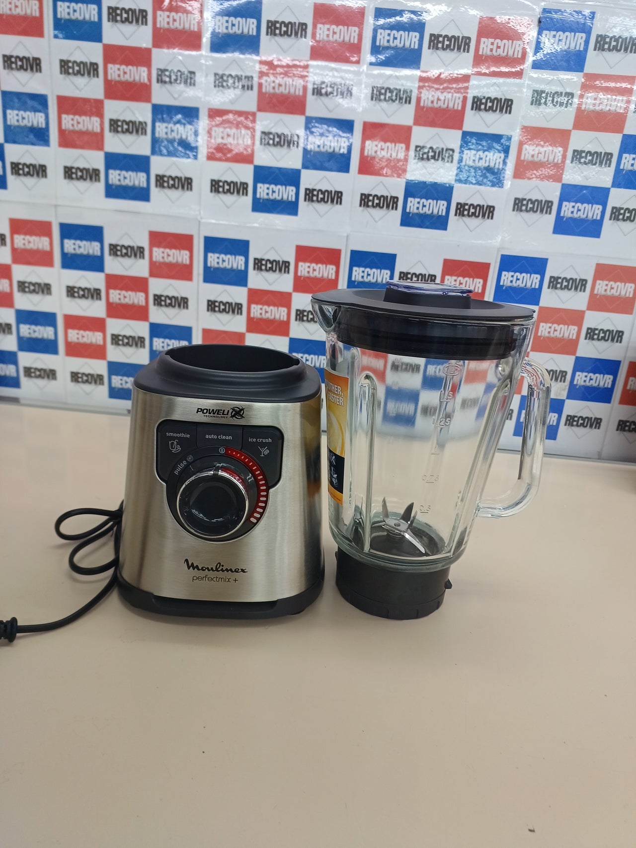 Batidora de vaso 1200W vidrio 3 programas Moulinex