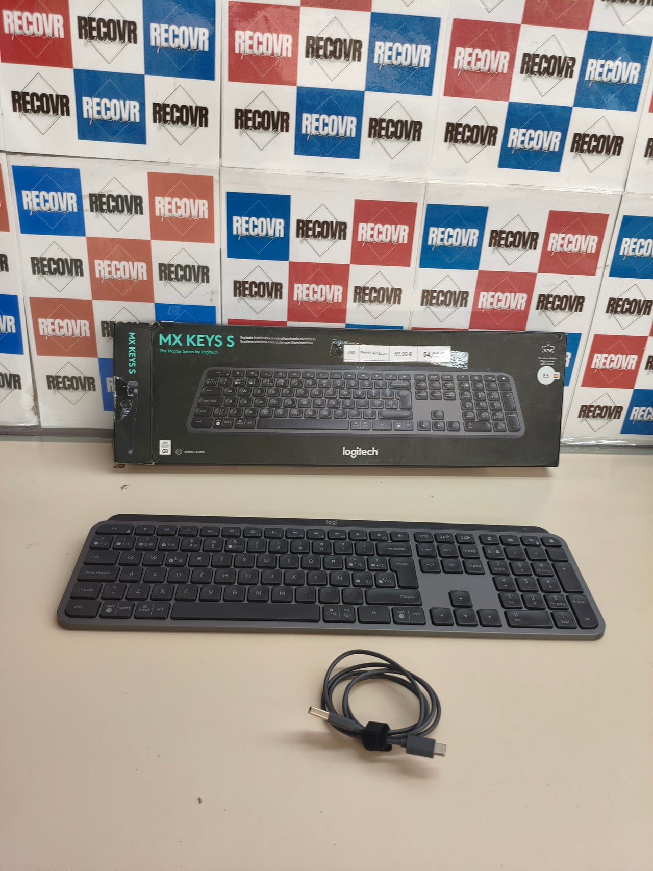 Logitech MX Keys S, teclado inalámbrico, gris