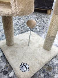 Árbol rascador para gatos VOUNOT 112 cm con plataformas y refugios beige