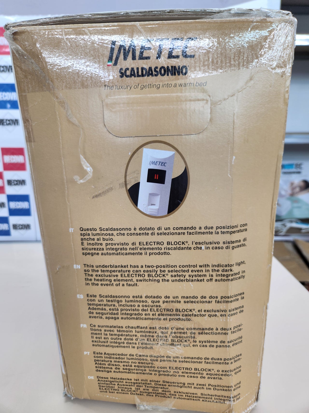 Imetec Scaldasonno doble 150 x 160 cm, 50 % lana merina, 2 temperaturas, dispositivo de seguridad Electro Block, fabricado en Italia