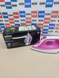 Plancha ropa vapor Texstyle, 2300 W, suela bidireccional 3D SuperCeramic, déposito 270 ml, Frambuesa, Púrpura, 140 gr/min Braun Hogar.