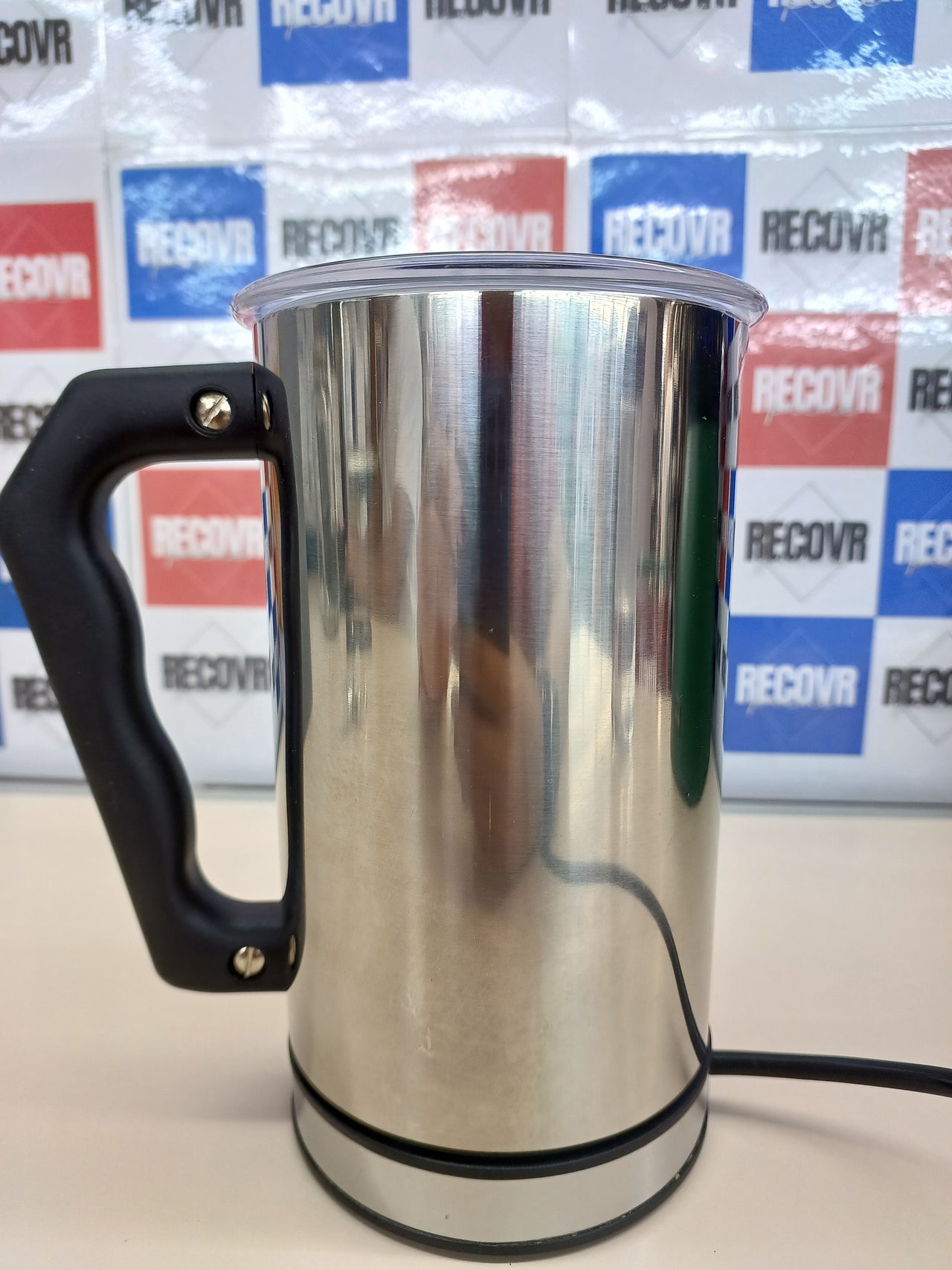 Batidor leche 500W, 240ml, Eléctrico Leche Frother, 1 taza, Inoxidable Acero, Plata / Negro Bialetti 0004430