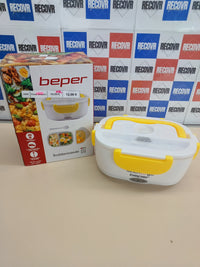 Calientaplatos Eléctrico Portátil,2 Recipientes Extraíbles, Cubiertos Incluidos, 220V, Amarillo BEPER 90.920G.