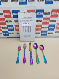 Vajilla arcoiris acero inoxidable 30 pzs