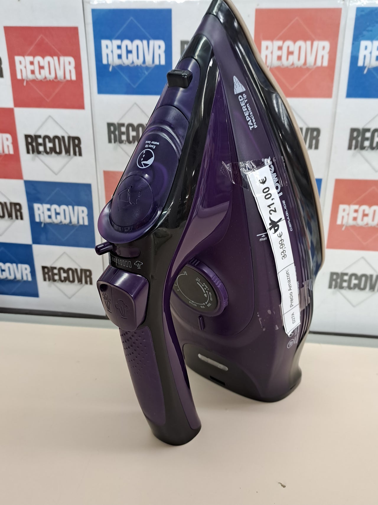 Plancha sin cable vapor 2400W cerámica Tower