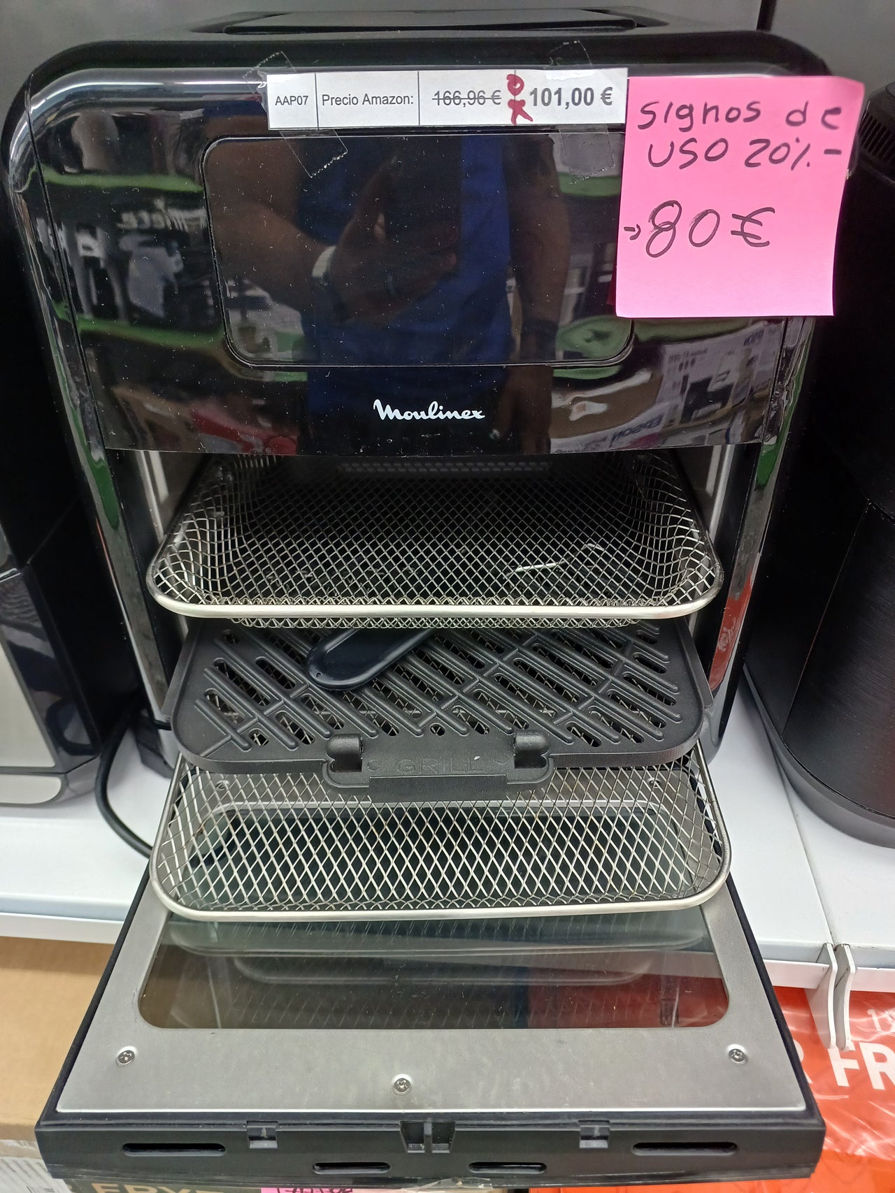 Freidora aire 11 L , grill y horno, 9 funciones en 1, 8 programas, hasta 3 comidas a la vez, temperatura regulable, grill antiadherente, recetario digital, AL5018