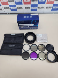 Kit filtro 55mm ND y Accesorios de Lente, ND2 ND4 ND8 UV FLD CPL(Polarizador Circular) Juego de Filtros con Tapa de Lente/Parasol de Lente en Forma de Tulipán/Parasol de Lente Goma Plegable NEEWER