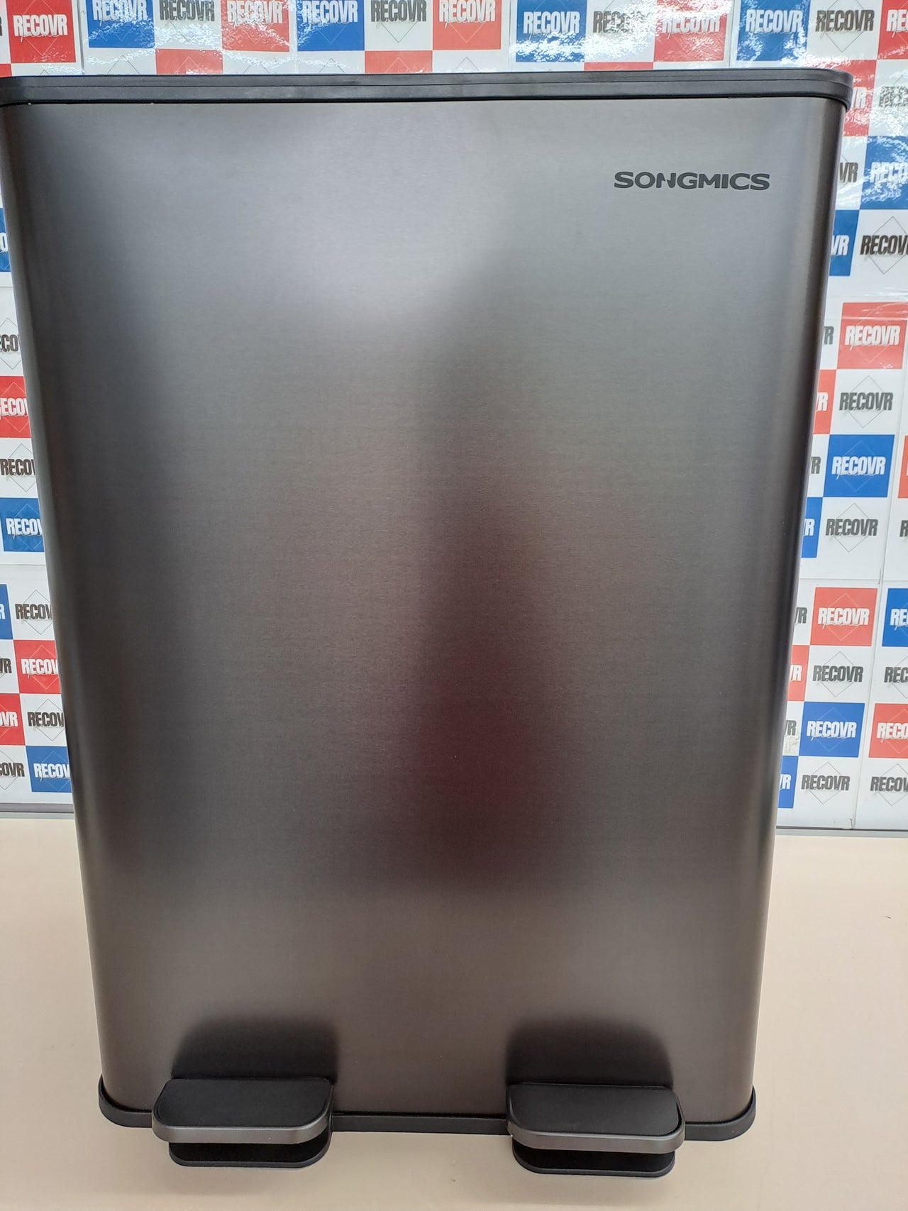 Cubo basura 2x30L pedal acero inox tapa suave SONGMICS