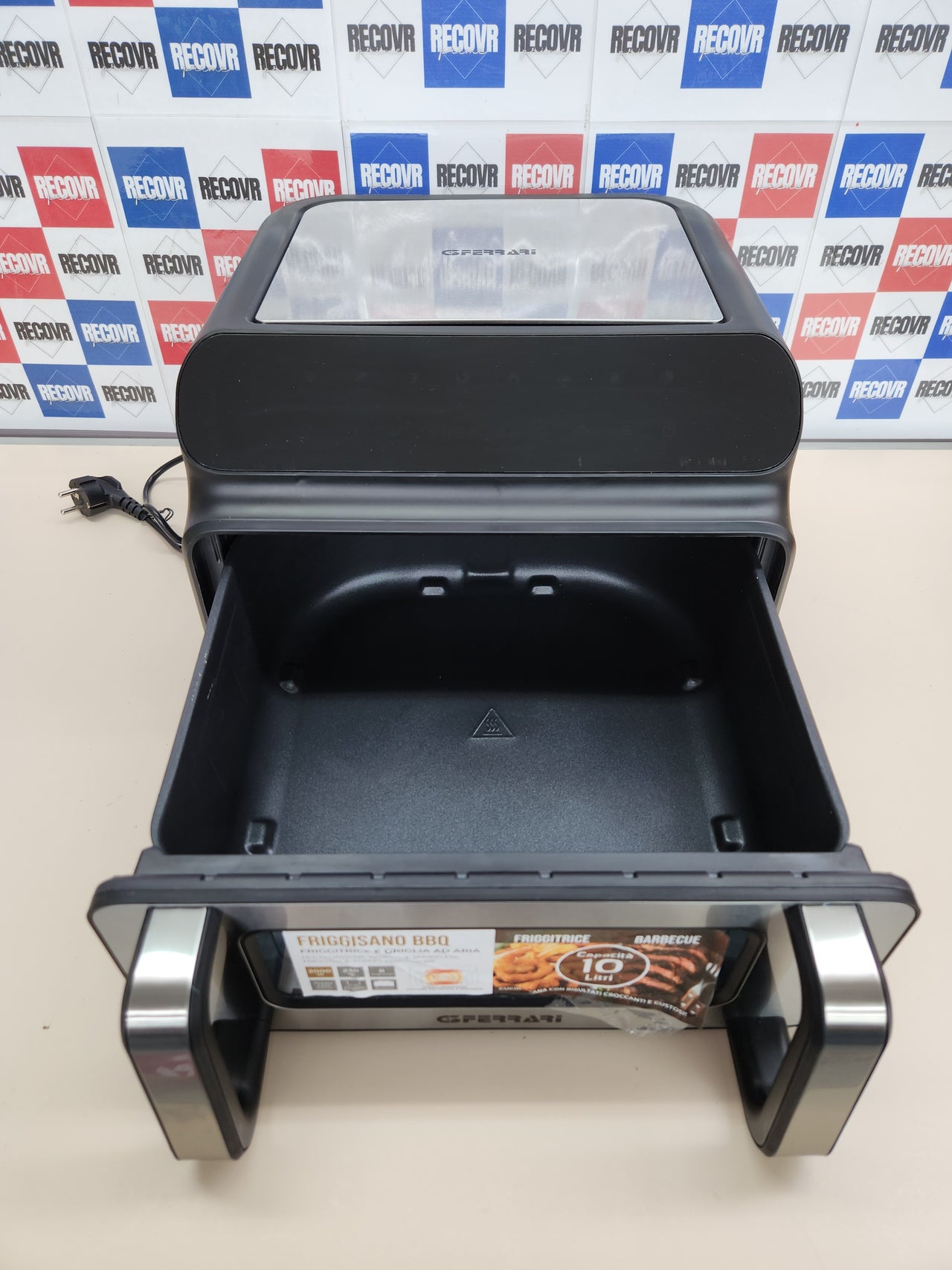 Freidora de aire 200 W, 10 Litros XXL Horno Barbocoa Smokeless, Doble resistencia, Accesorios incluidos, Temporizador 60 min, G3 Ferrari G10181 Friggisano