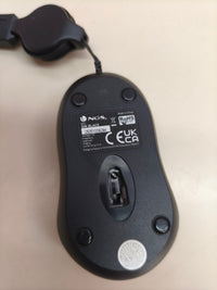 Ratón óptico NGS SIN BLACK, USB retráctil, 1000 DPI