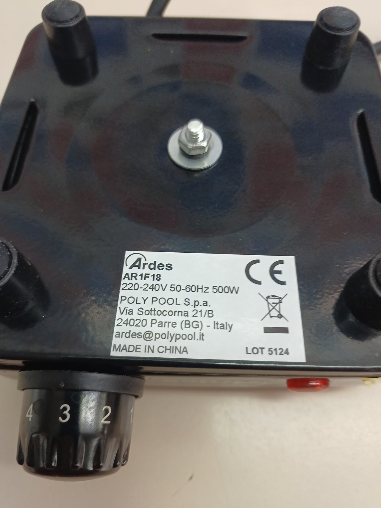 Hornillo eléctrico 9,5 cm con termostato – Ardes
