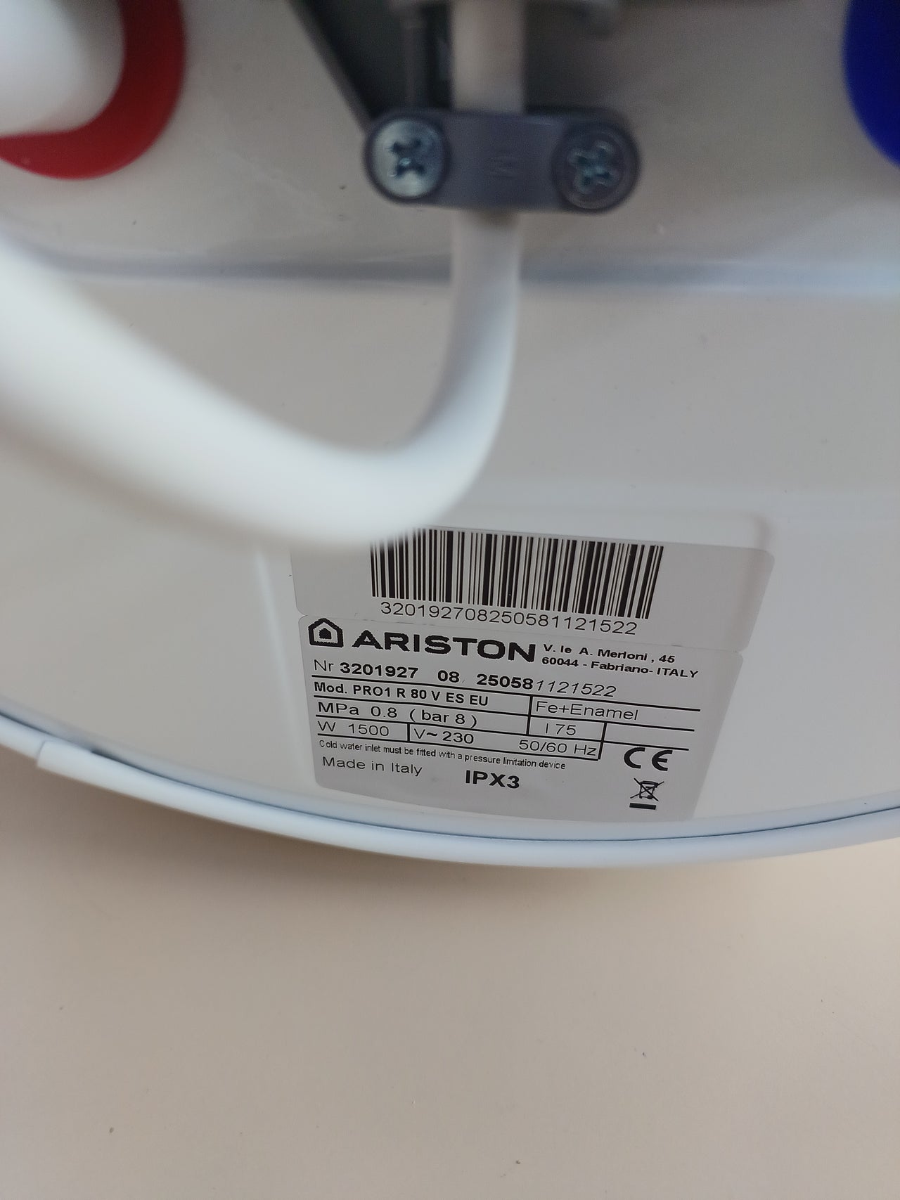 Termo ELECTRICO PRO1 R 80 V ES EU Ariston