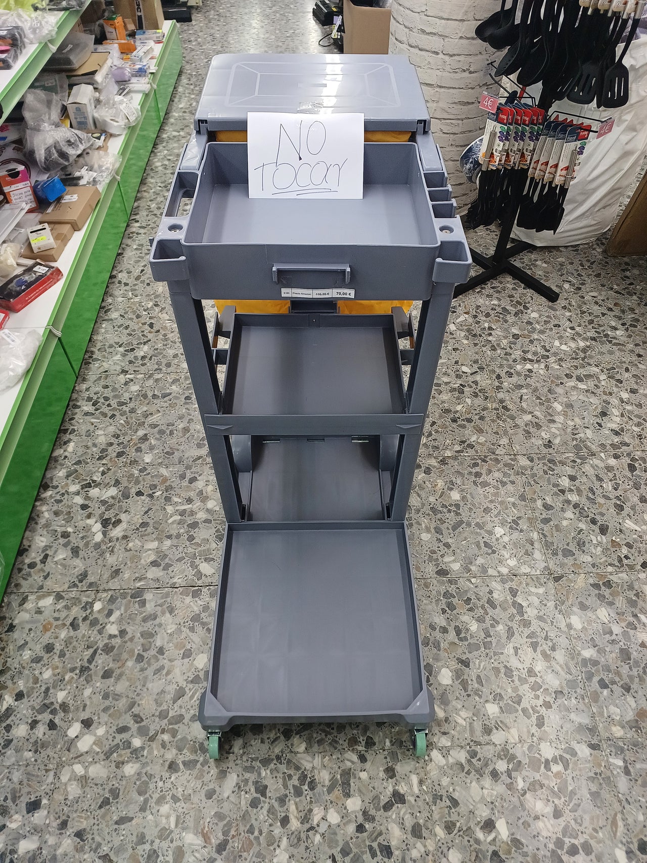 Carro limpieza 3 bandejas saco 100L profesional