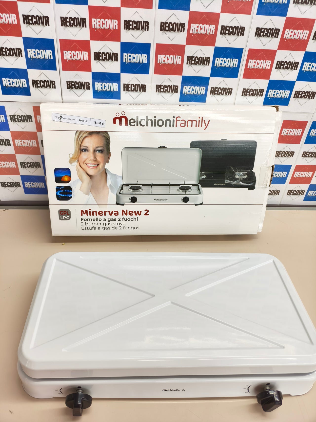 Cocina de gas de 2 fuegos Melchioni Family Minerva New blanca