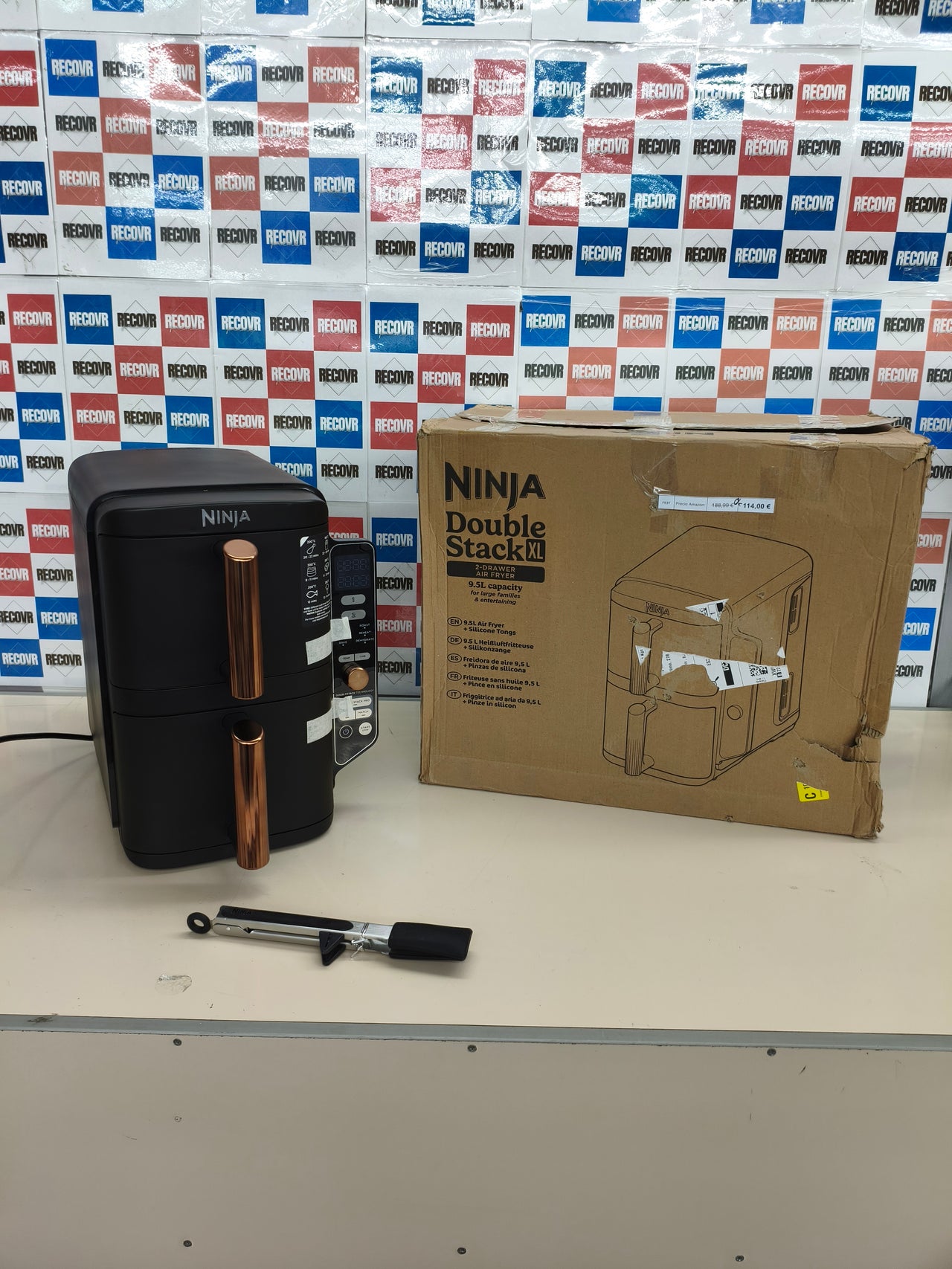 Freidora de aire Ninja Double Stack XL 9,5L doble cajón negro cobre