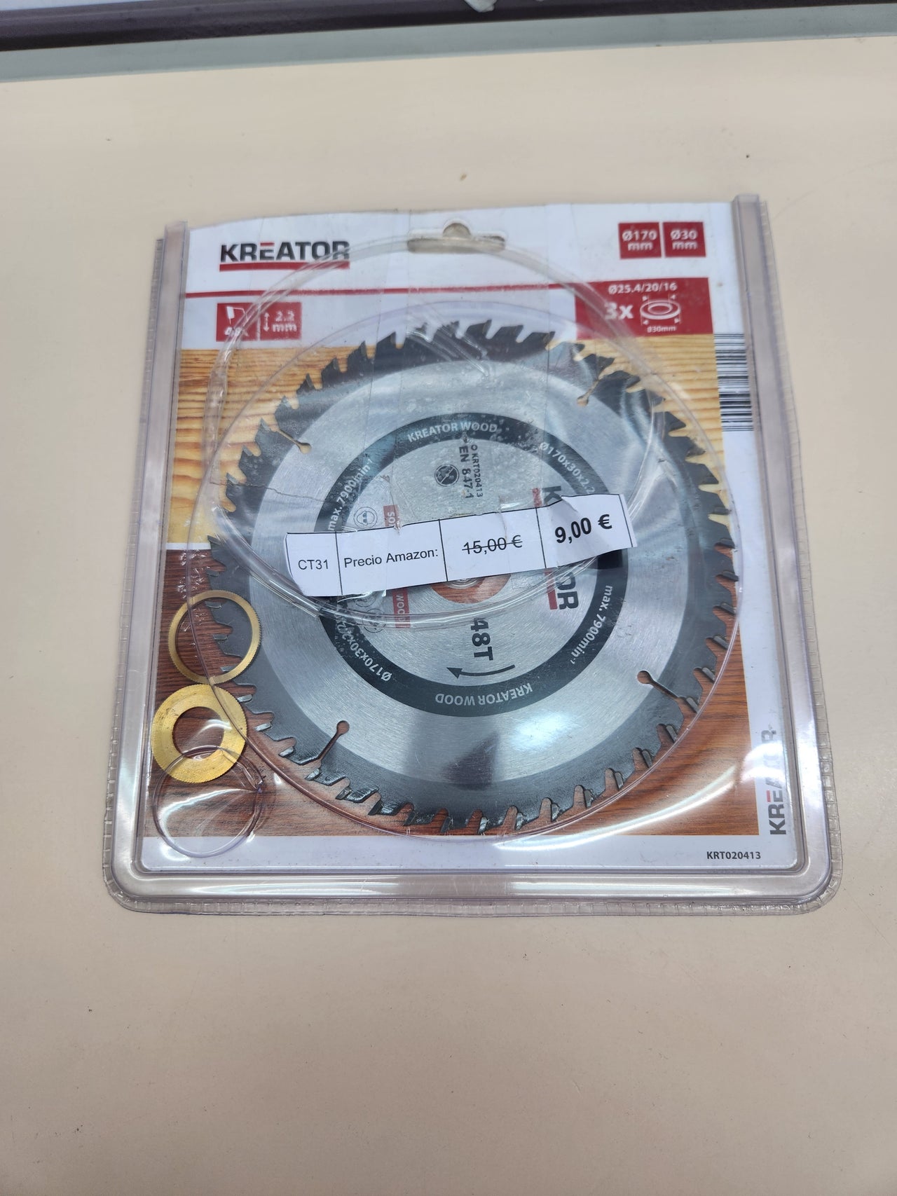 Disco sierra madera 170 mm 48 dientes Kreator