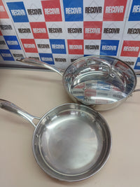 Batería cocina acero inox 15 piezas Amazon Basics