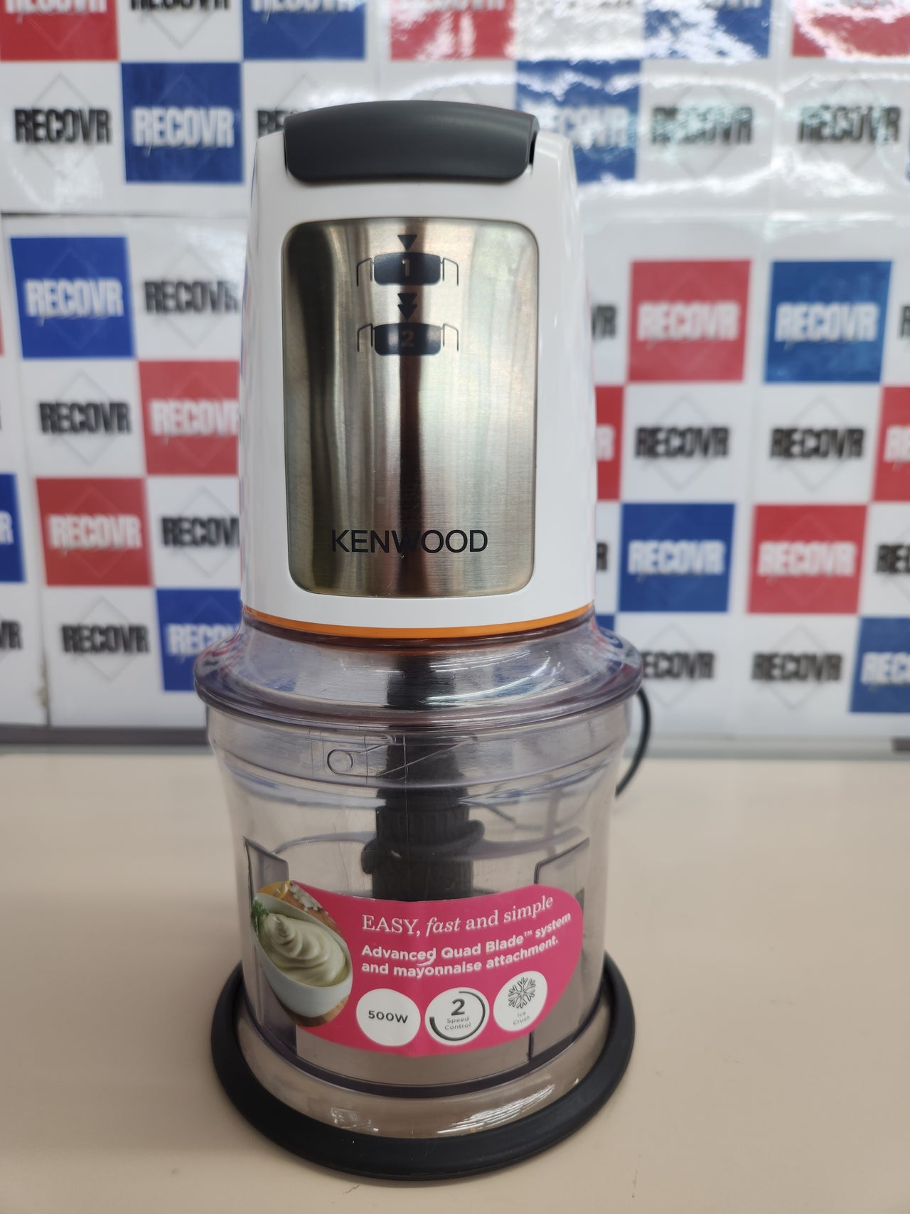 Picadora 500W, 0,5L, 2 Velocidades, Cuatro Cuchillas, Kenwood