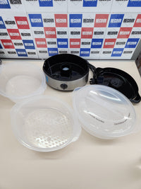Thumbnail for Vaporera 800 W, 60 minutos temporizador, eléctrica Vapovita 3000 Inox, 3 recipientes Independientes, Cuenco para Preparar arroz, Soportes para cocer Huevos, 2 entradas Laterales de Agua, Gris,  Cecotec