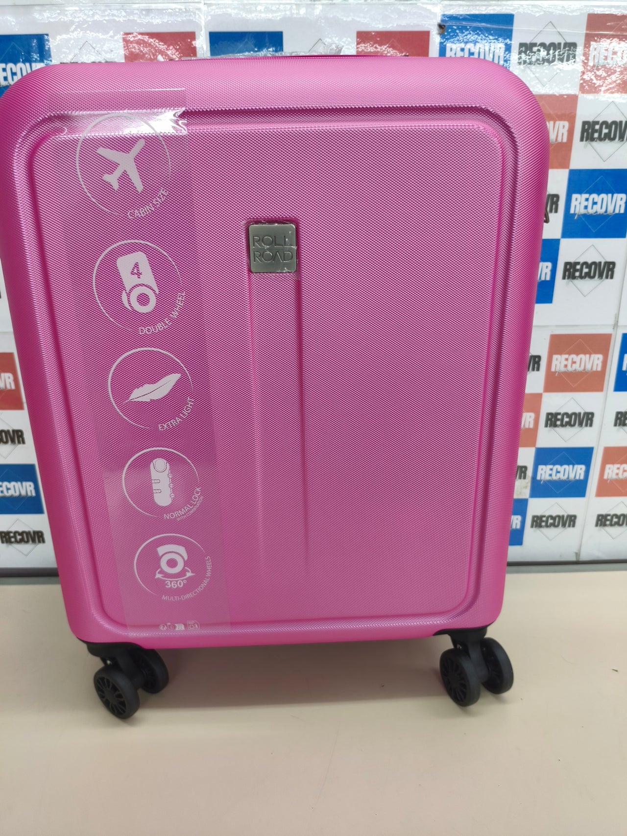 Maleta de cabina Roll Road Camboya 37 L rosa rígida ABS 55 cm