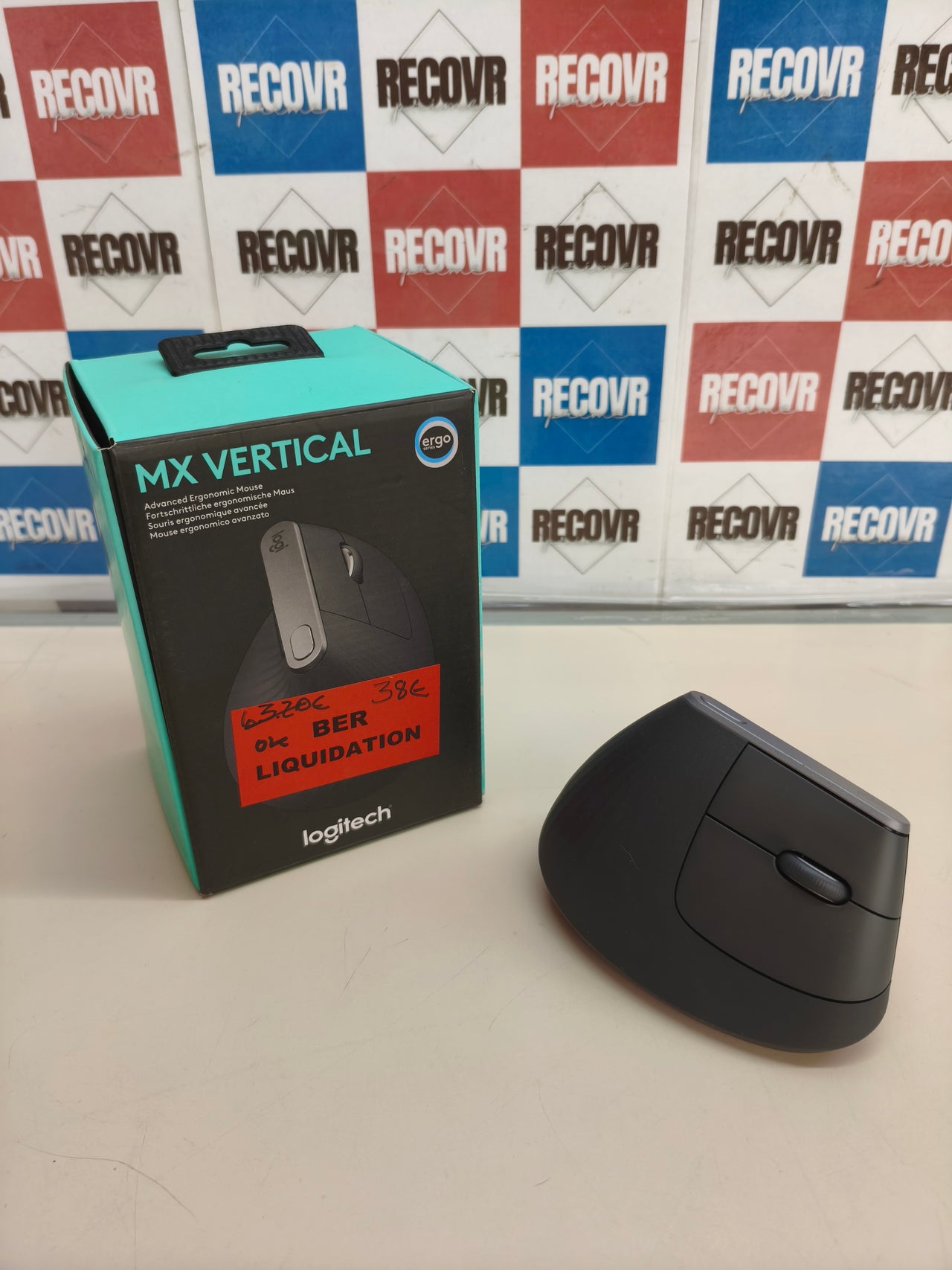 Ratón vertical ergonómico Logitech MX Vertical, gris
