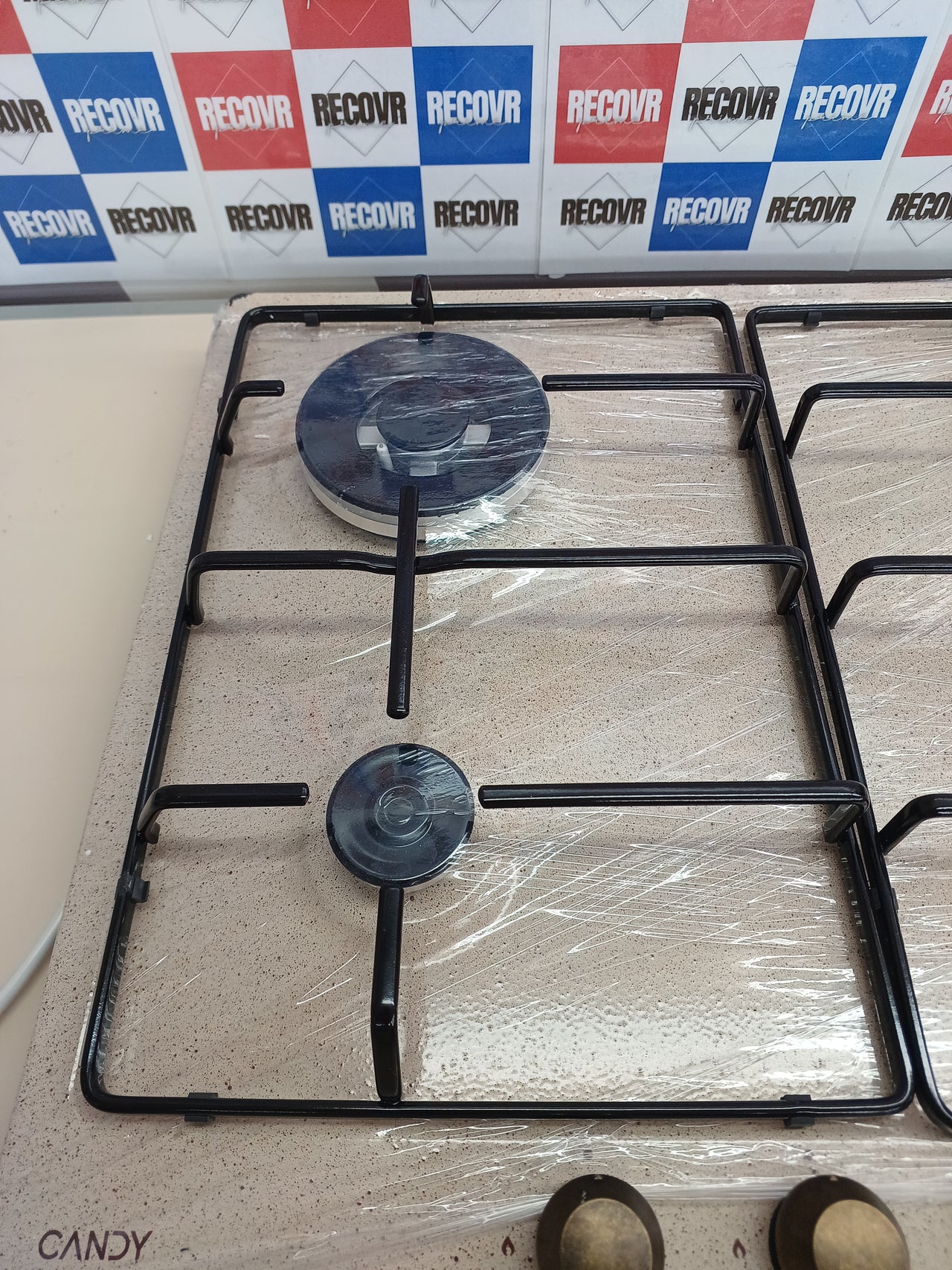 Placa de gas 4 fuegos acero avena Candy Classic