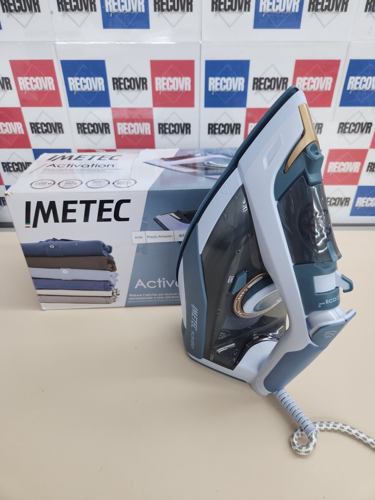 Plancha vapor 2400W, Suela Deslizante de Cerámica y Turmalina, Golpe de Vapor de 200 g, Tecnología Antical Zerocalc, Tecnología Eco, Imetec Activation