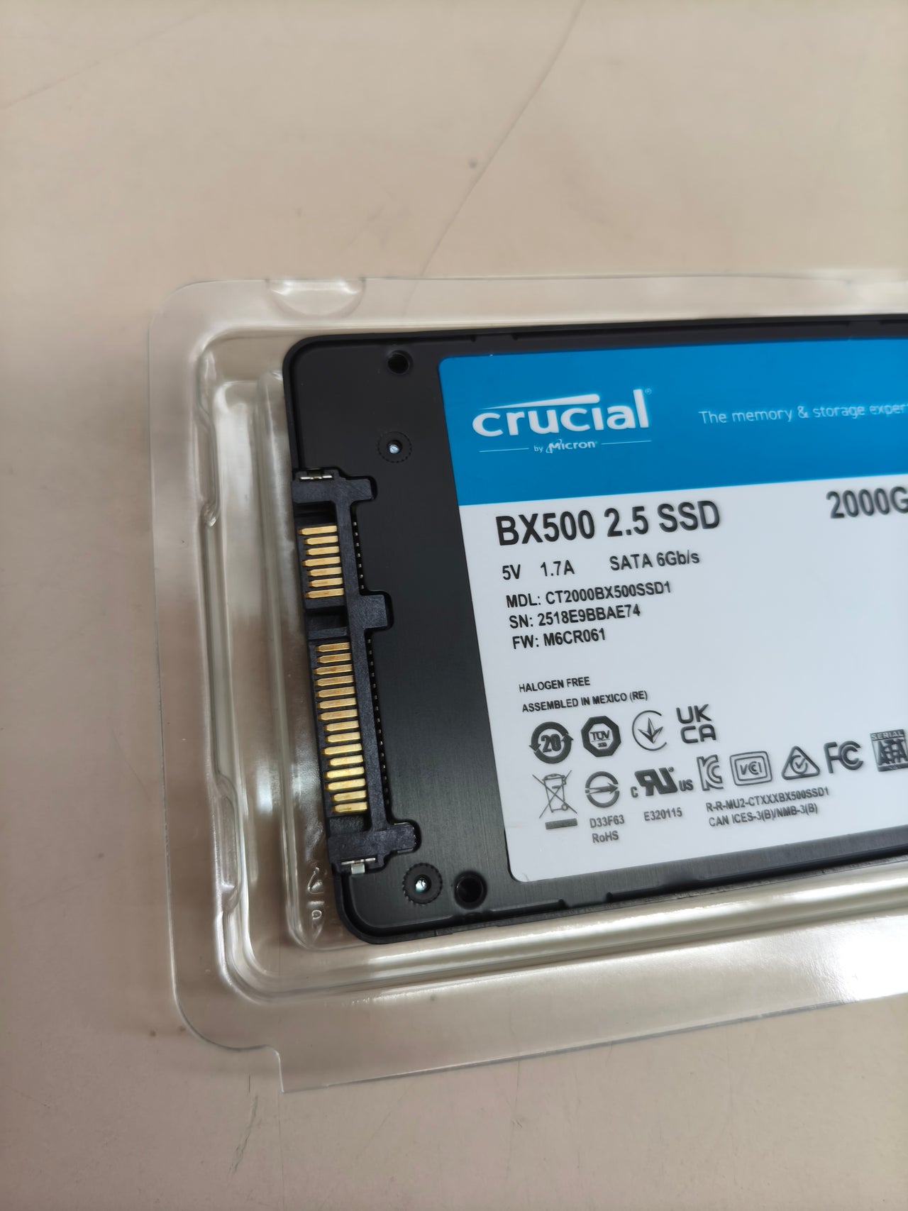SSD Crucial BX500 2 TB SATA 2,5"