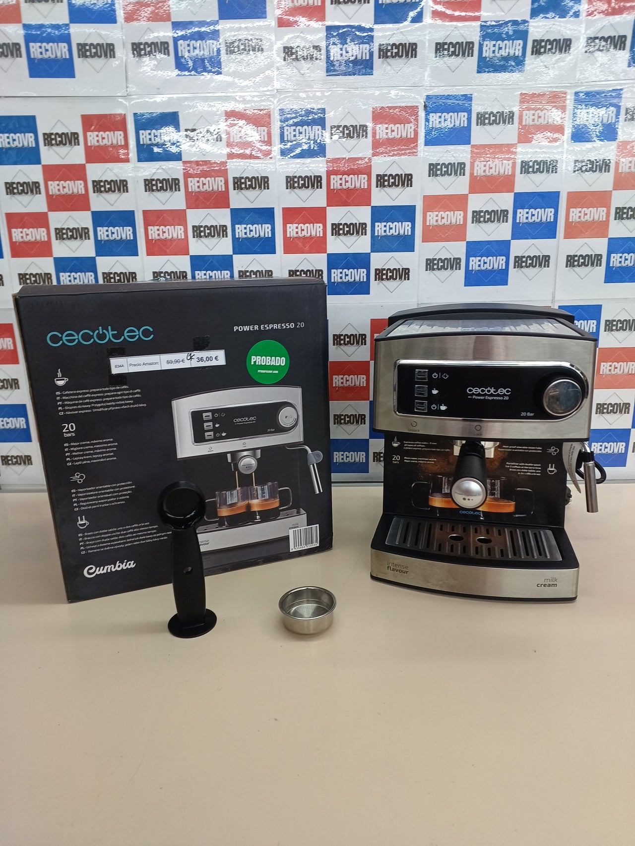 Cafetera espresso manual 20 bares 850 W depósito 1,6 L – Cecotec